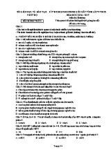 Đề thi học sinh giỏi cấp tỉnh Sinh học lớp 9 (Có đáp án) - Năm học 2016-2017 - Sở GD & ĐT Phú Thọ